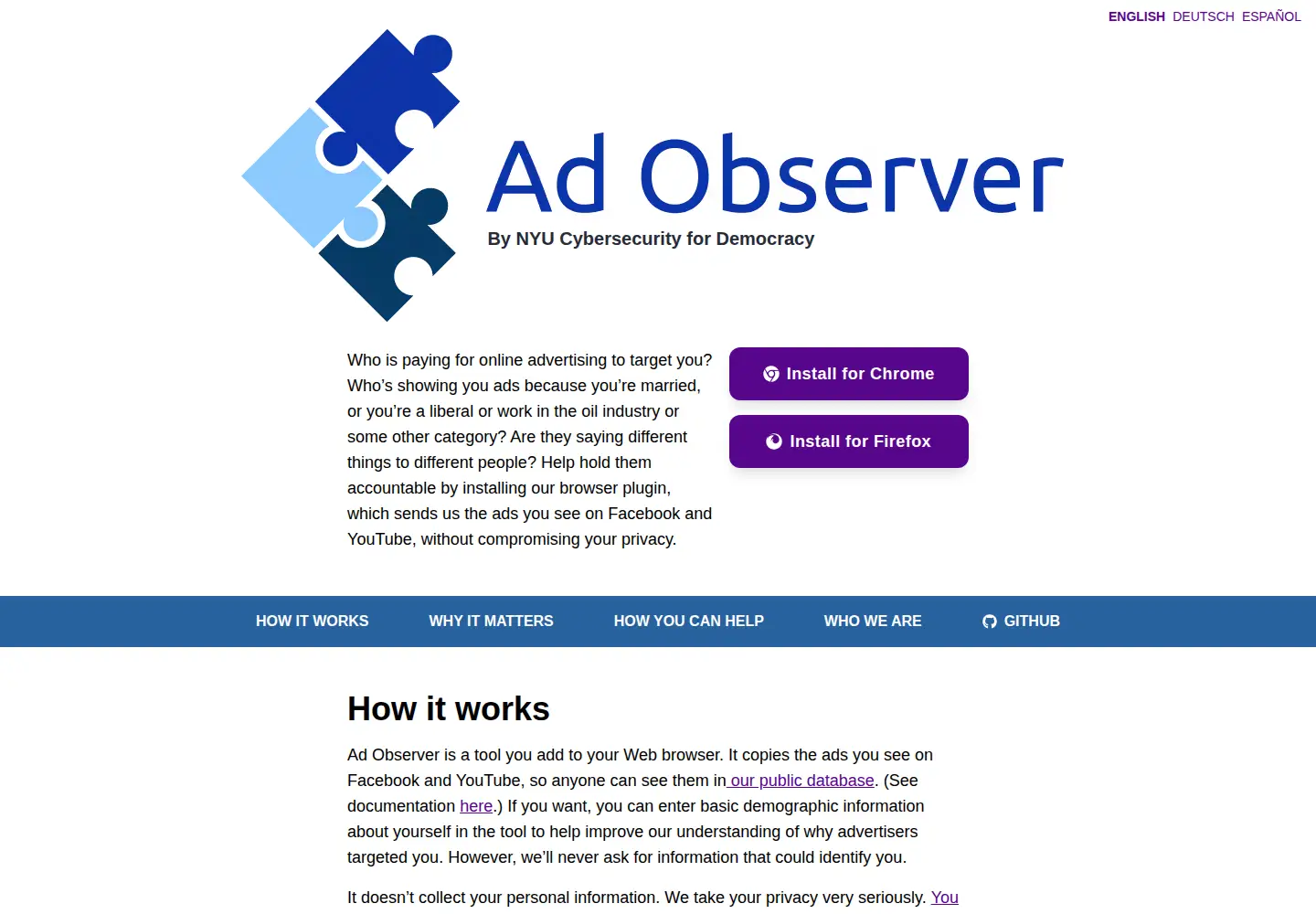 Screenshot of adobserver.org