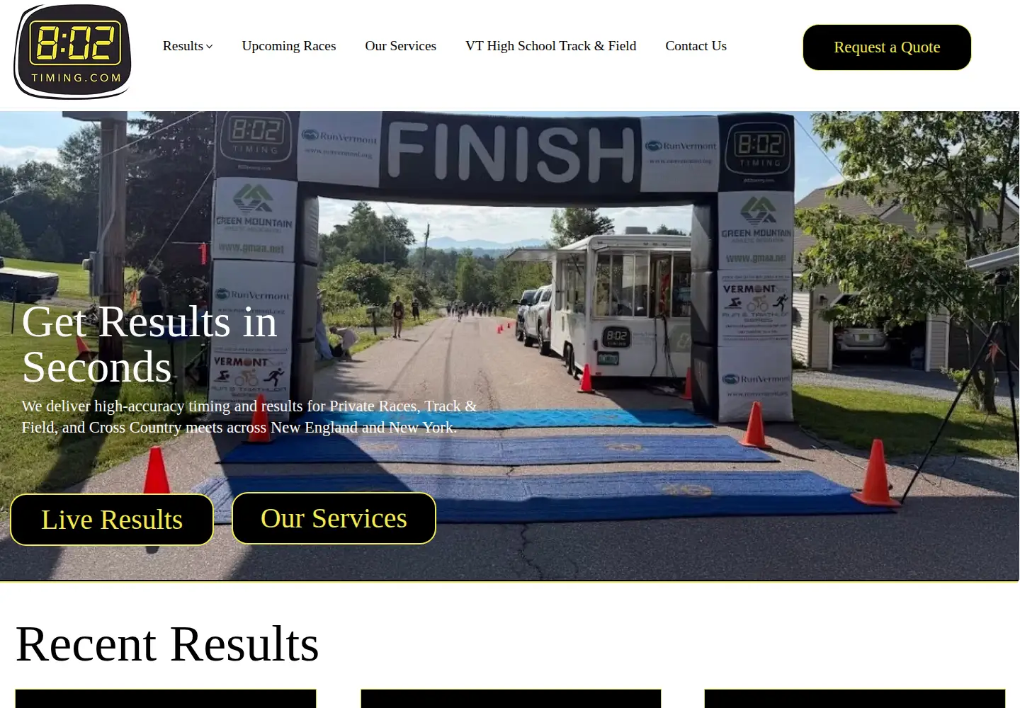 Screenshot of 802timing.com
