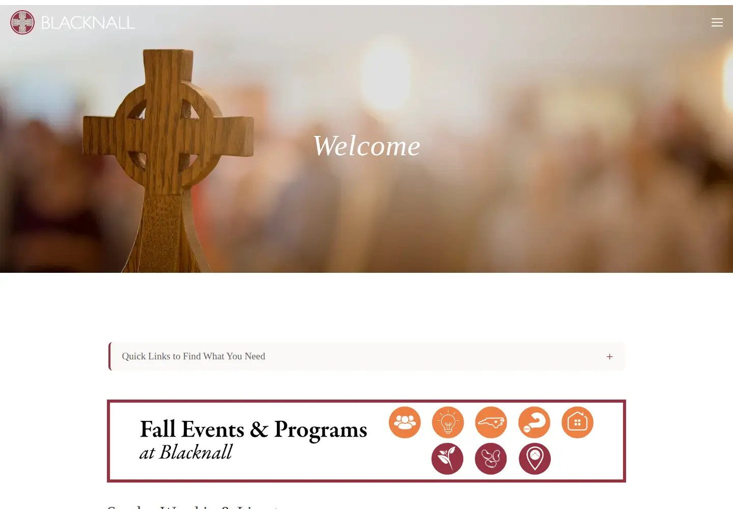 Captured homepage of blacknall.org in the current scan