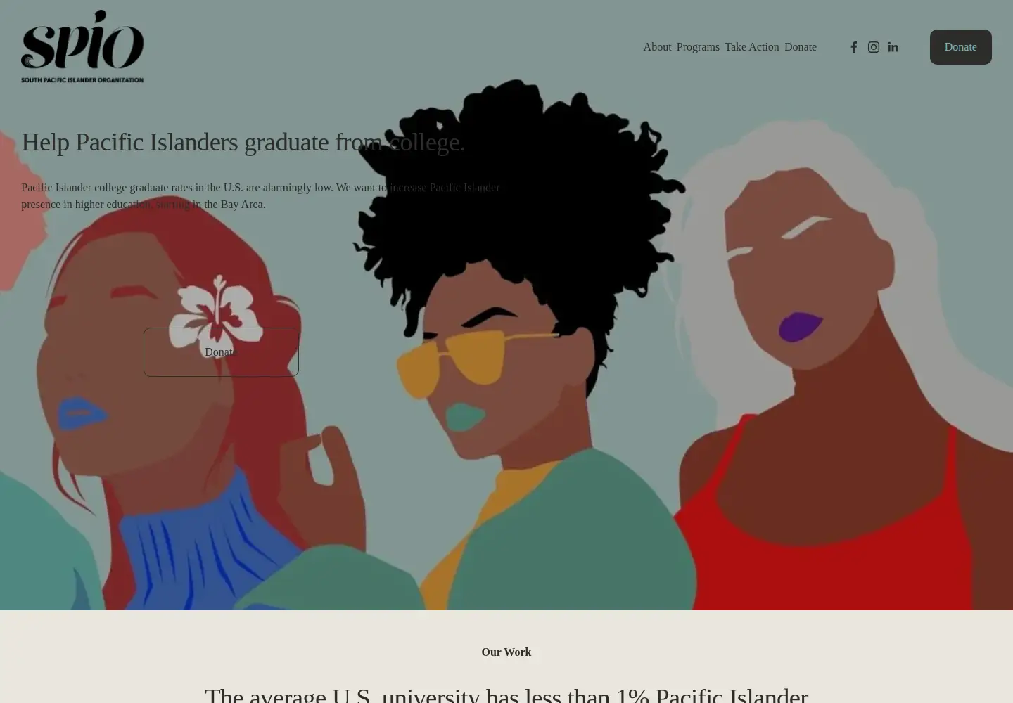 Captured homepage of southpacificislander.org in the current scan