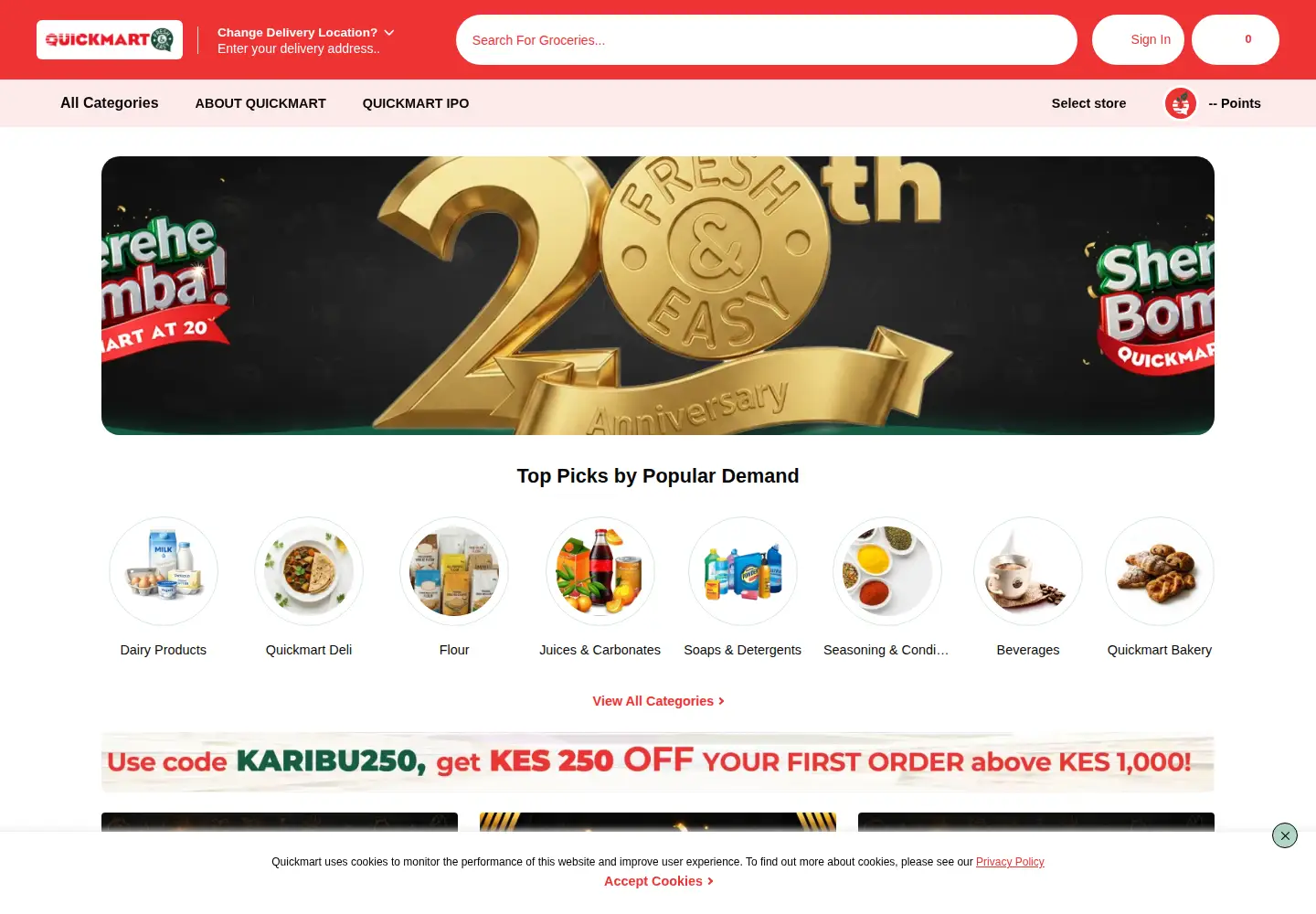 Screenshot of quickmart.co.ke