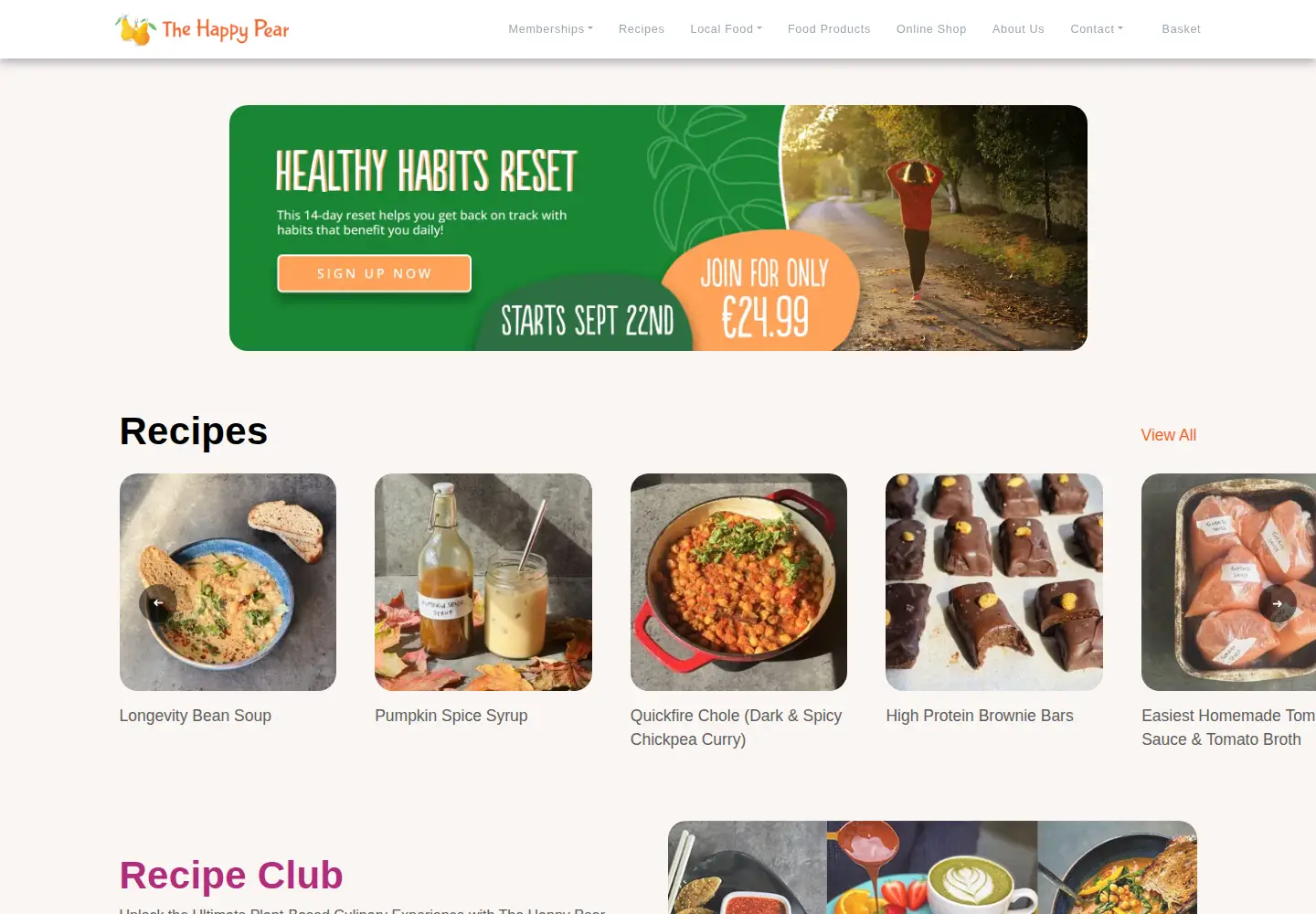 Captured homepage of thehappypear.ie in the current scan