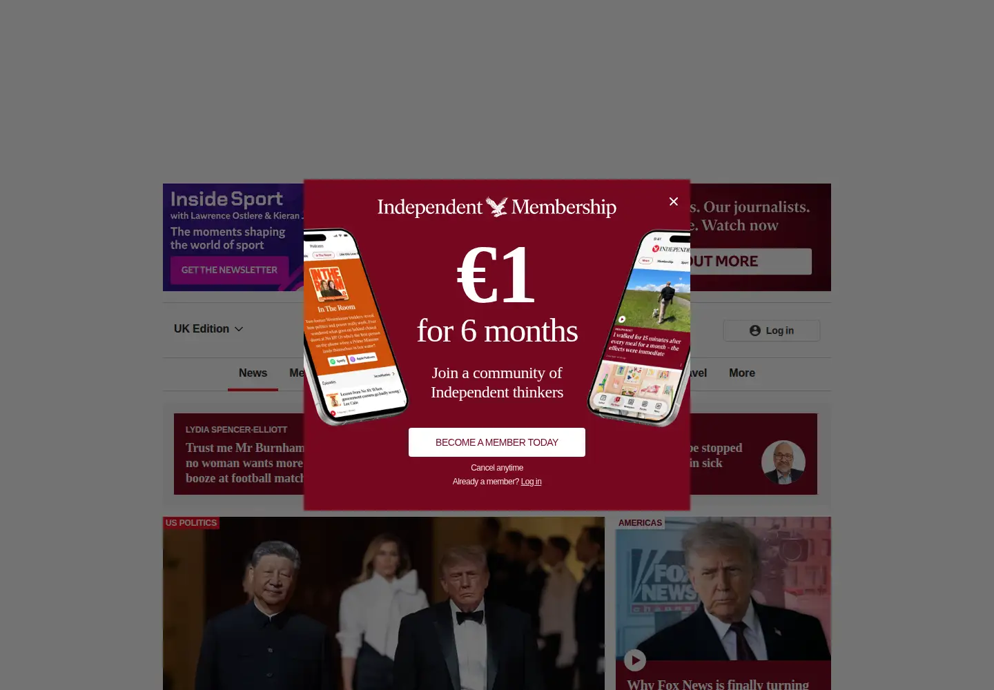 Screenshot of independent.co.uk