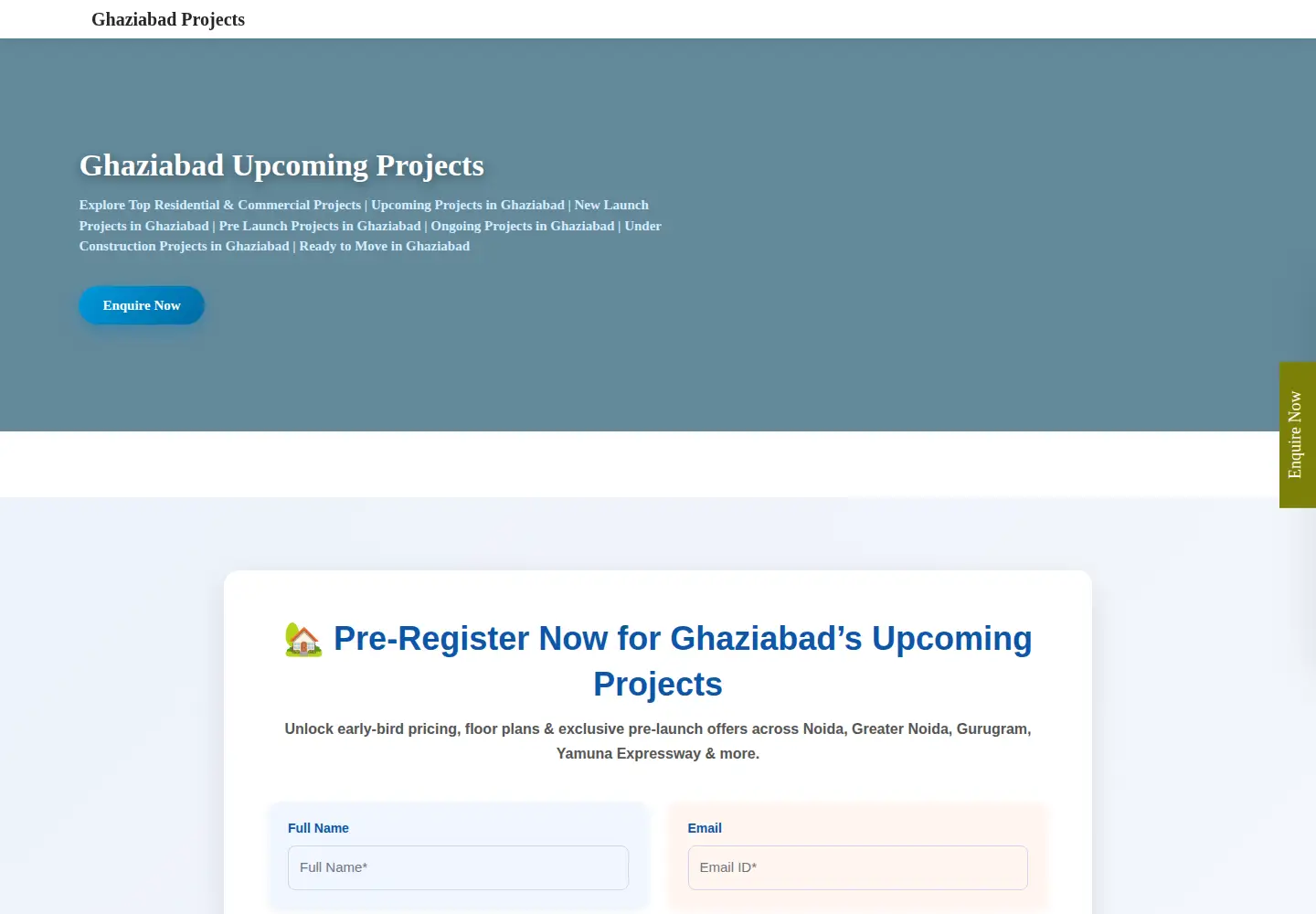 Captured homepage of ghaziabadupcomingprojects.com in the current scan