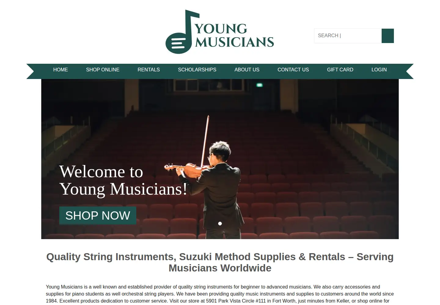 Screenshot of young-musicians.com