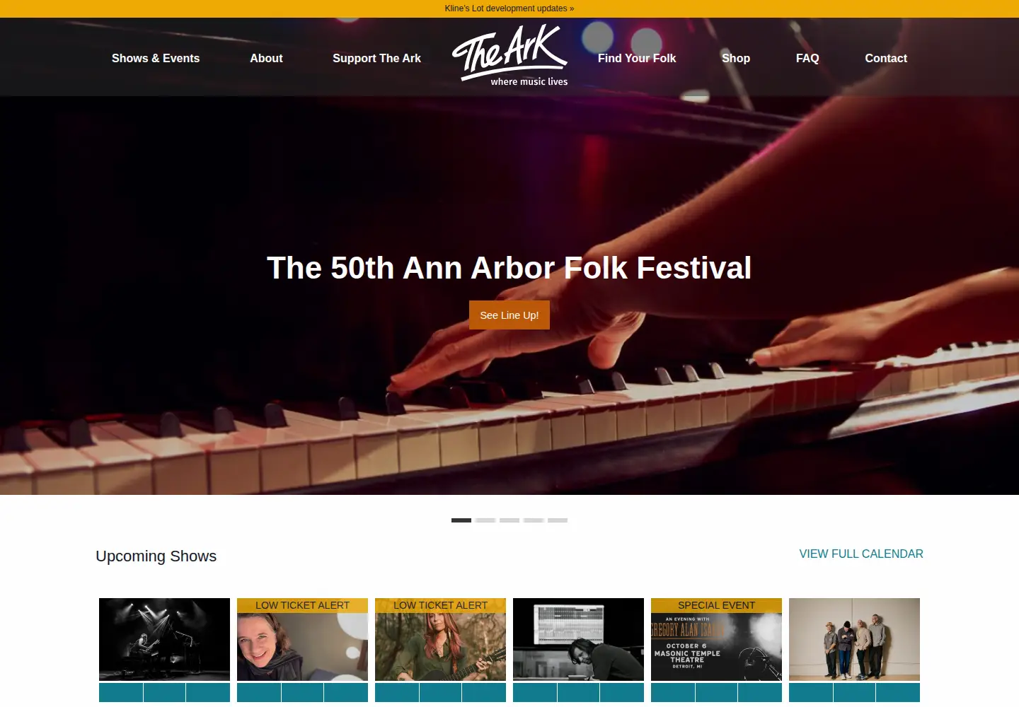 Screenshot of theark.org