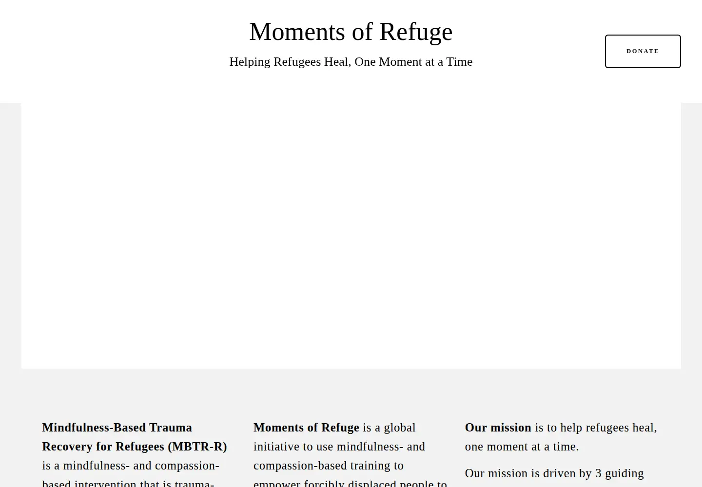Captured homepage of momentsofrefuge.com in the current scan