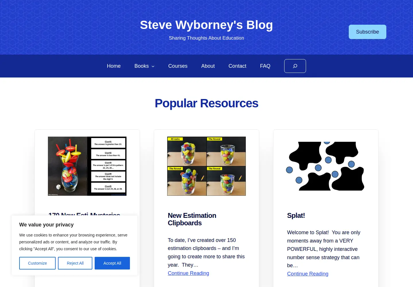 Captured homepage of stevewyborney.com in the current scan