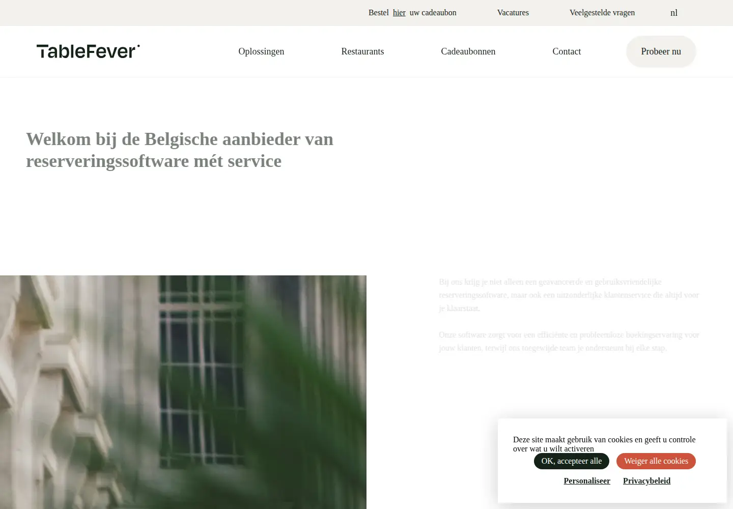 Screenshot of tablefever.com