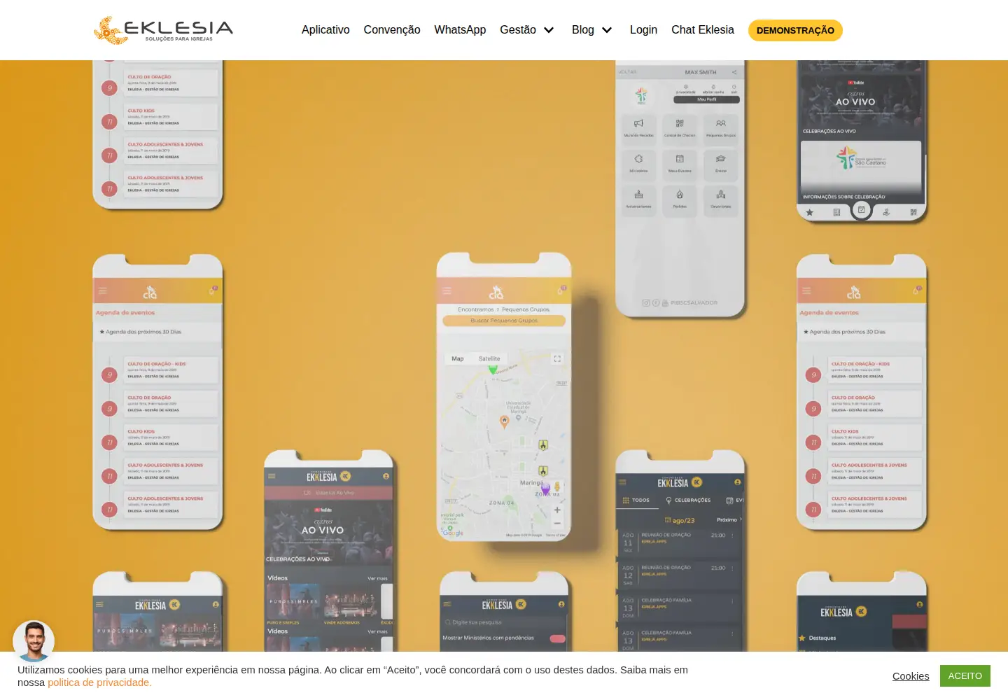 Captured homepage of eklesia.com.br in the current scan