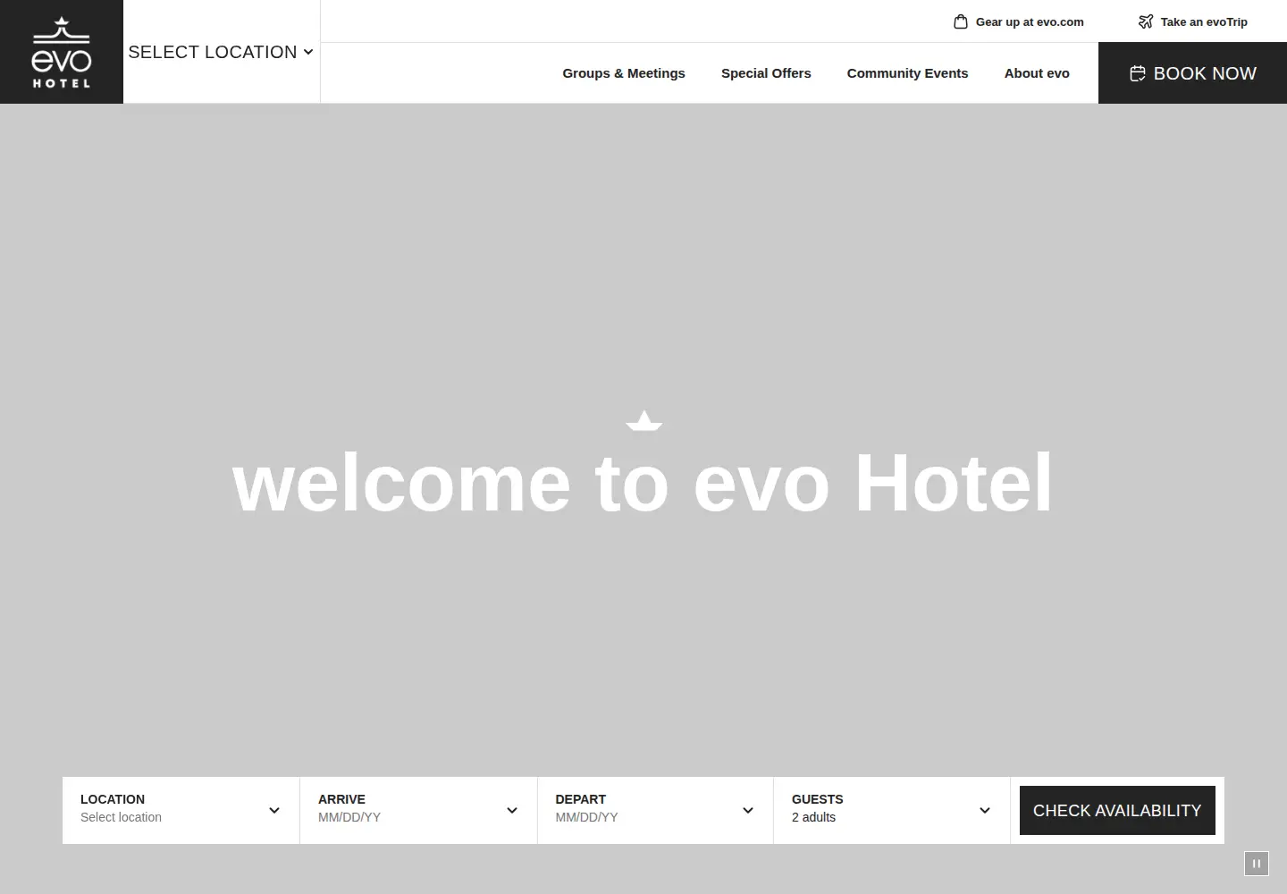 Screenshot of evohotel.com