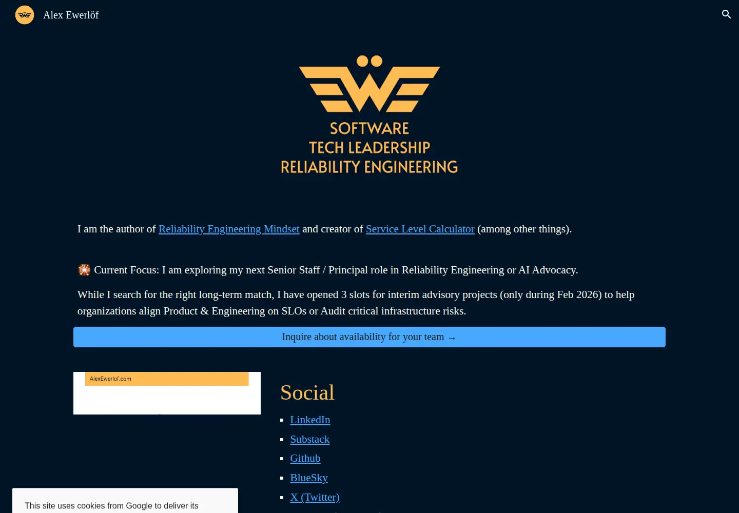 Screenshot of alexewerlof.com