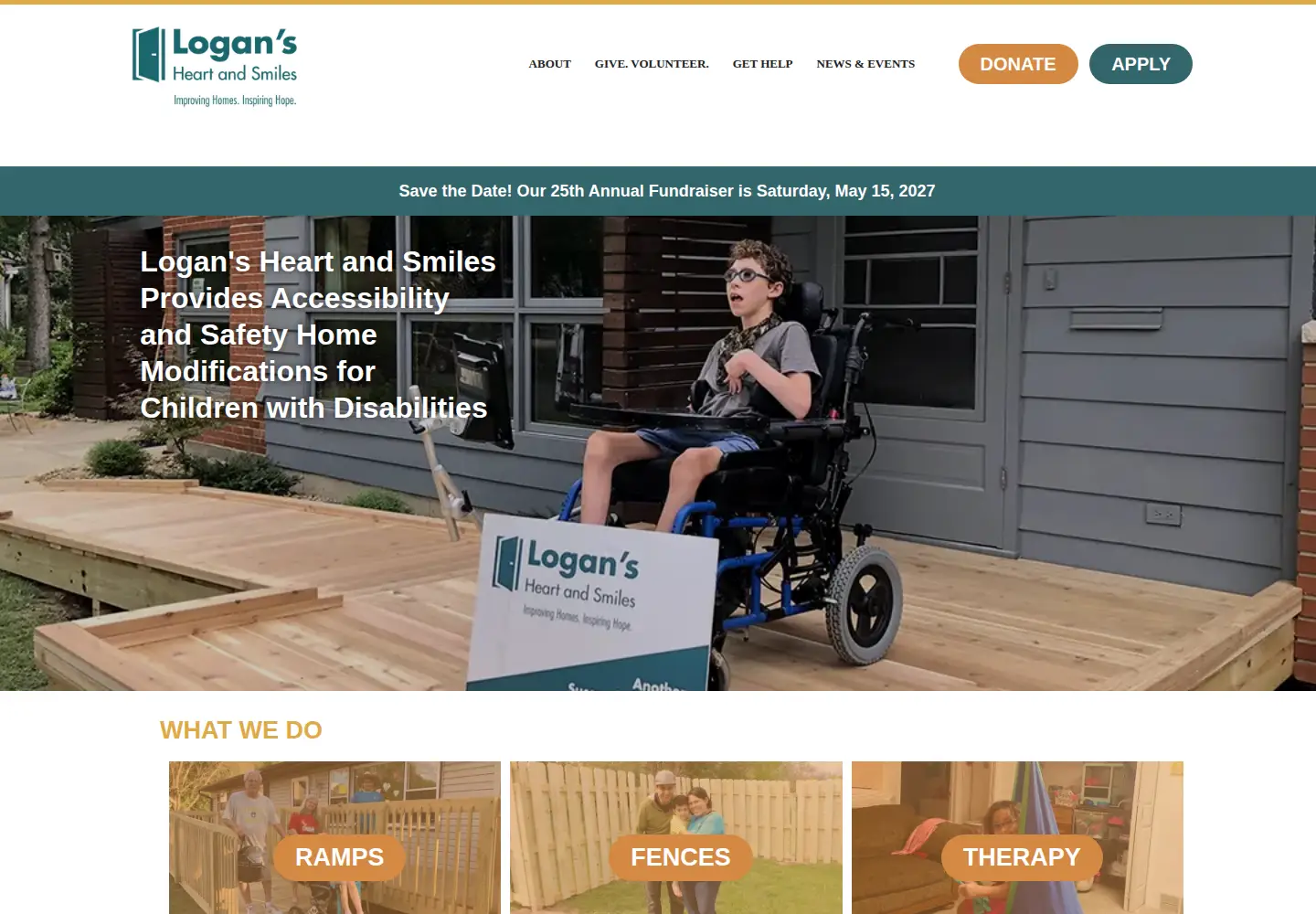 Screenshot of logansheartandsmiles.org