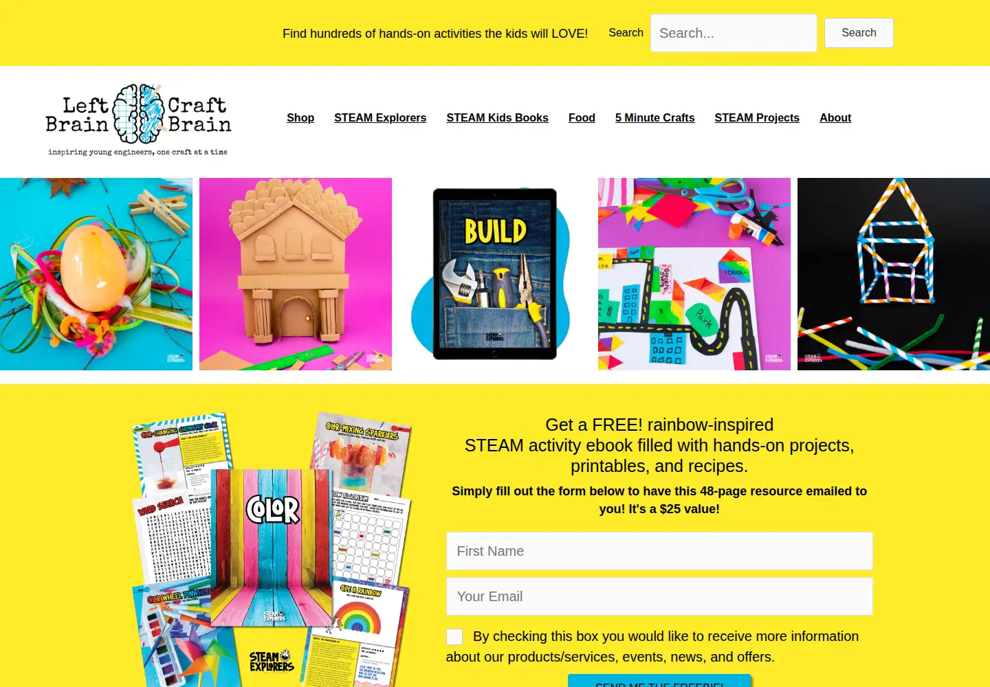 Screenshot of leftbraincraftbrain.com