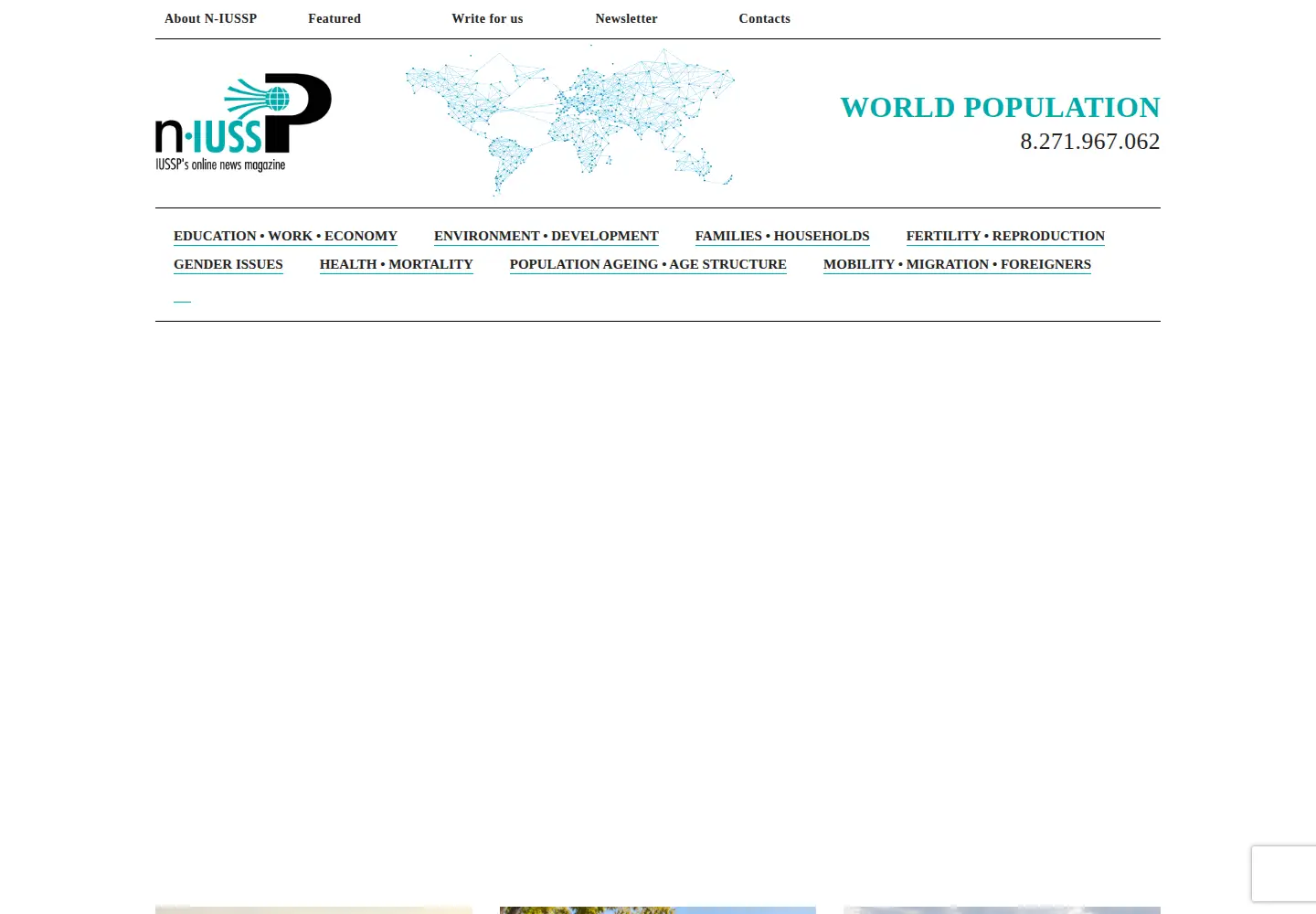 Captured homepage of niussp.org in the current scan