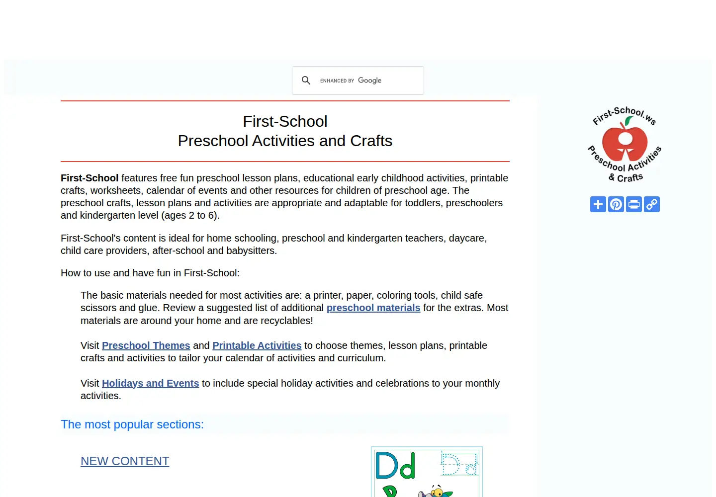 Screenshot of first-school.ws