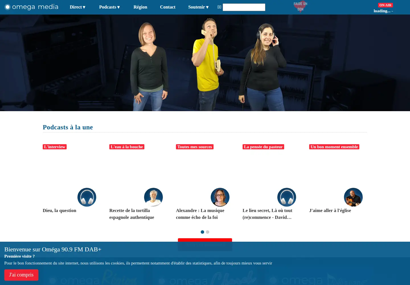 Screenshot of radioomega.fr
