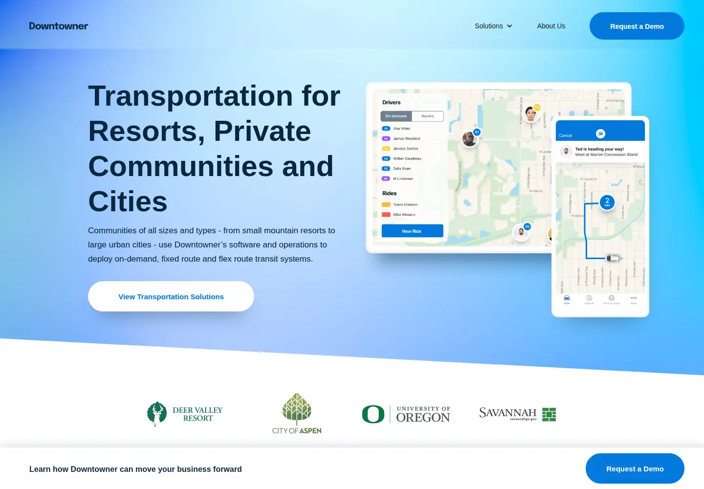 Screenshot of ridedowntowner.com