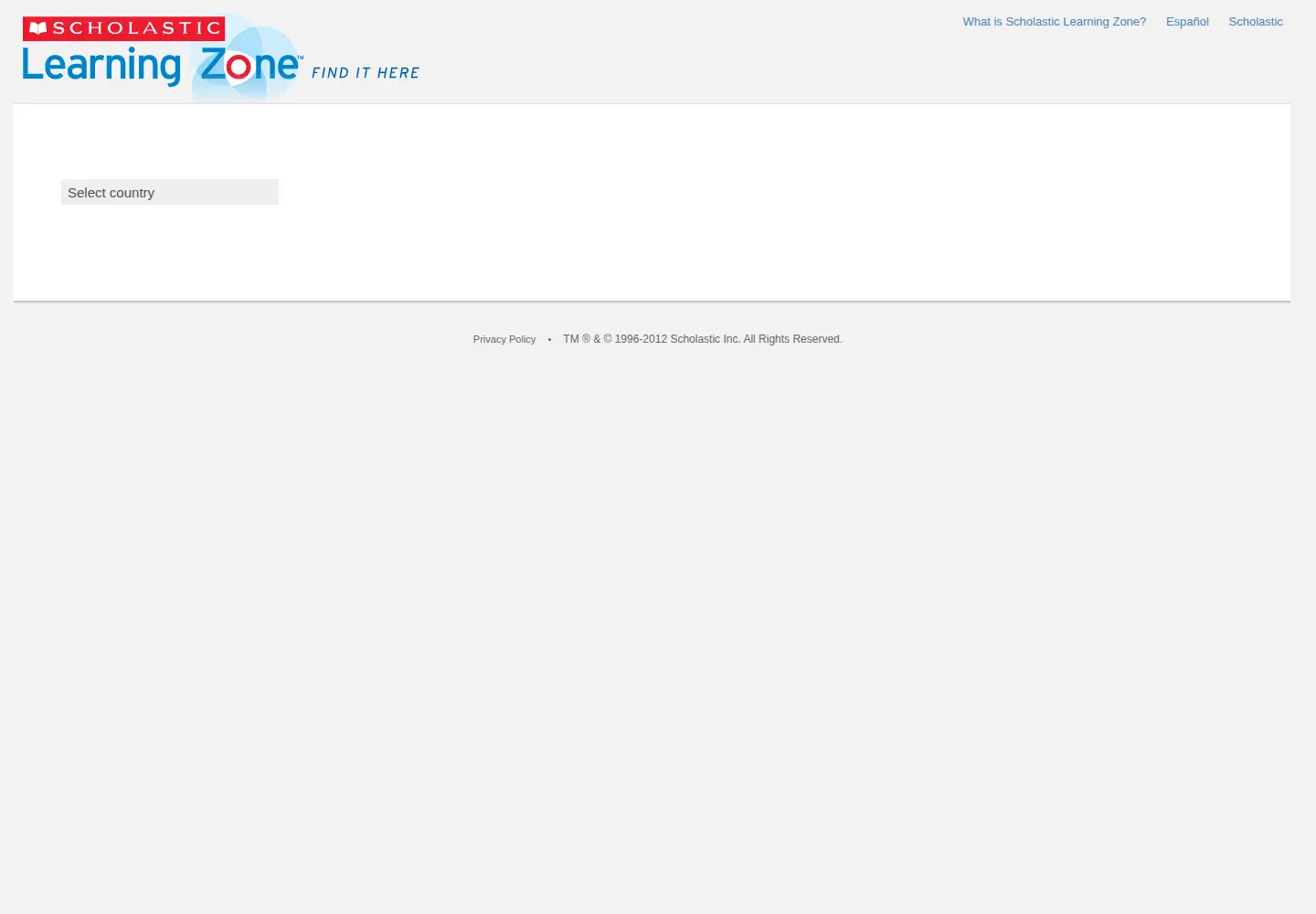 Captured homepage of scholasticlearningzone.com in the current scan