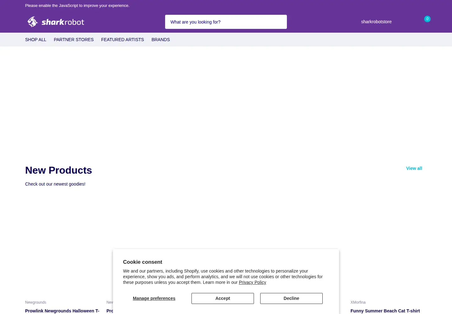 Screenshot of sharkrobot.com