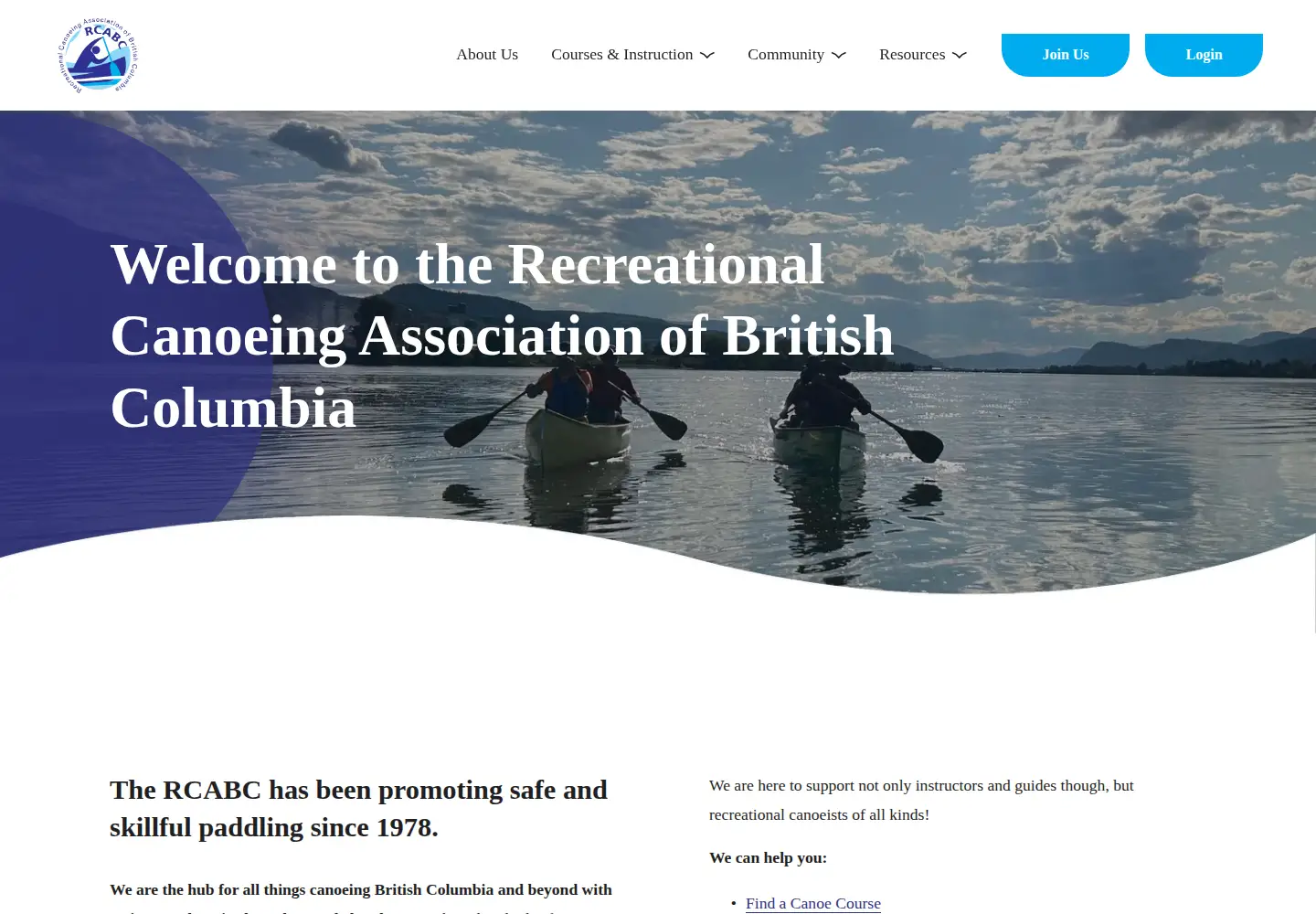 Screenshot of bccanoe.com