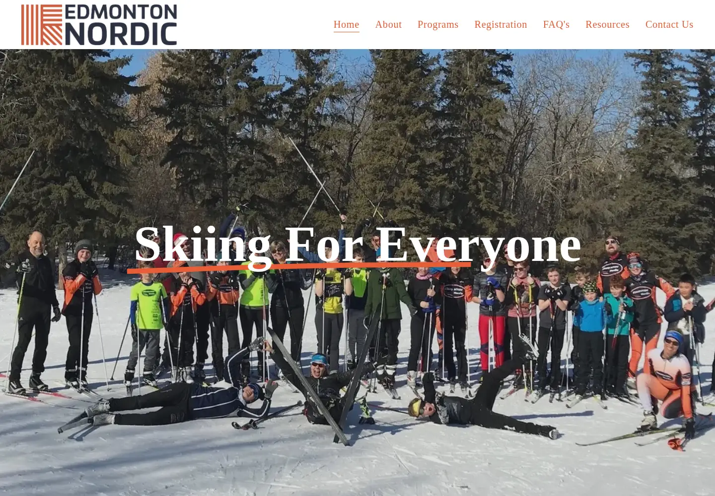 Screenshot of edmontonnordic.ca
