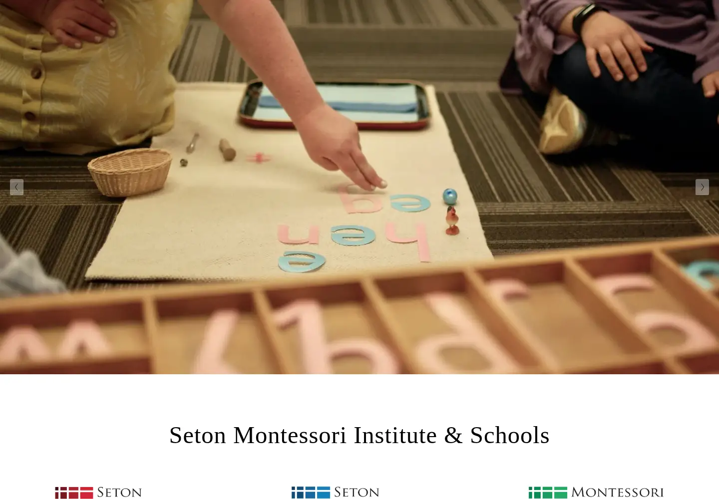 Captured homepage of setonmontessori.org in the current scan