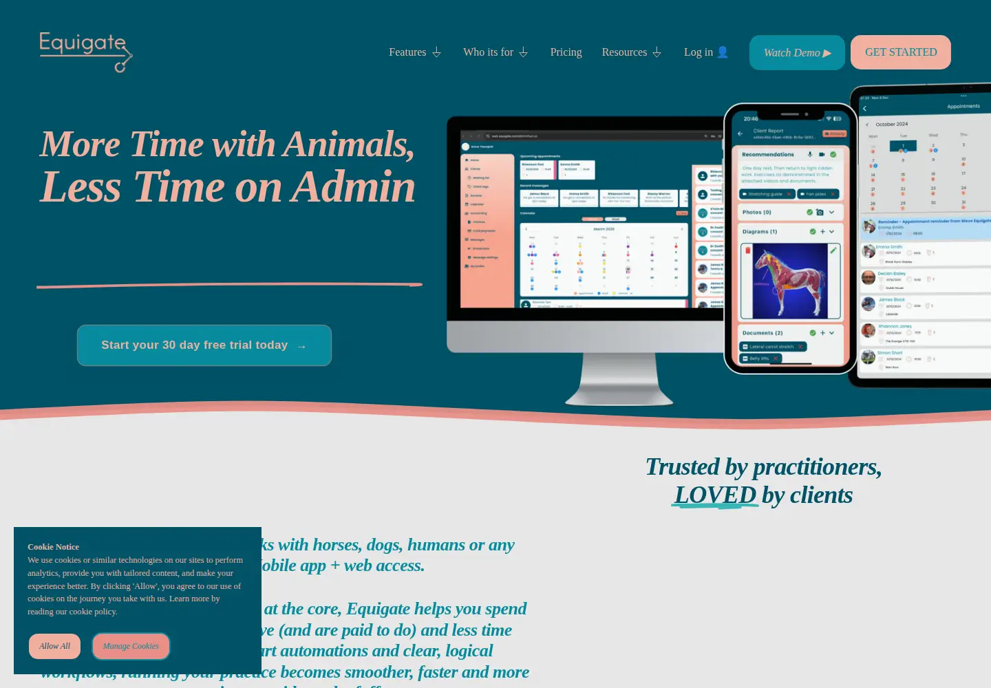 Captured homepage of equigate.com in the current scan