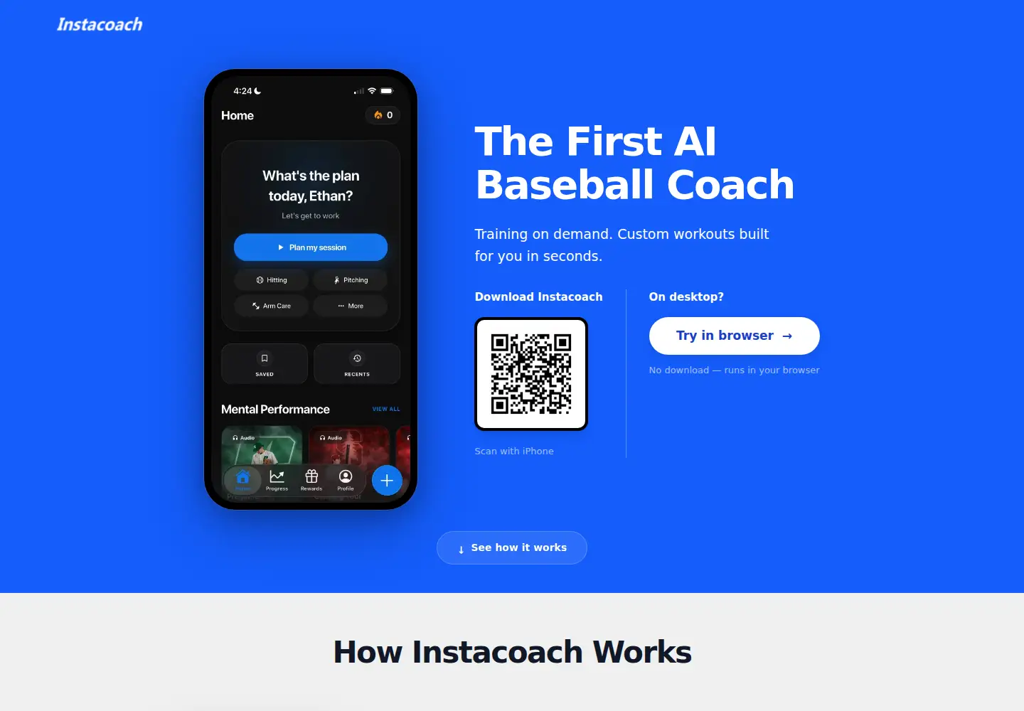 Screenshot of instacoach.com