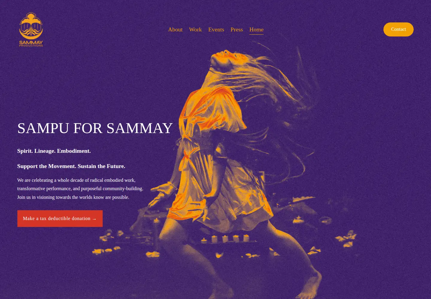 Captured homepage of sammay.art in the current scan