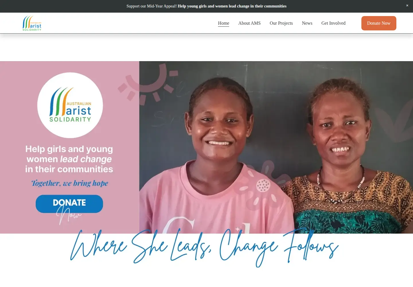 Captured homepage of australianmaristsolidarity.org in the current scan