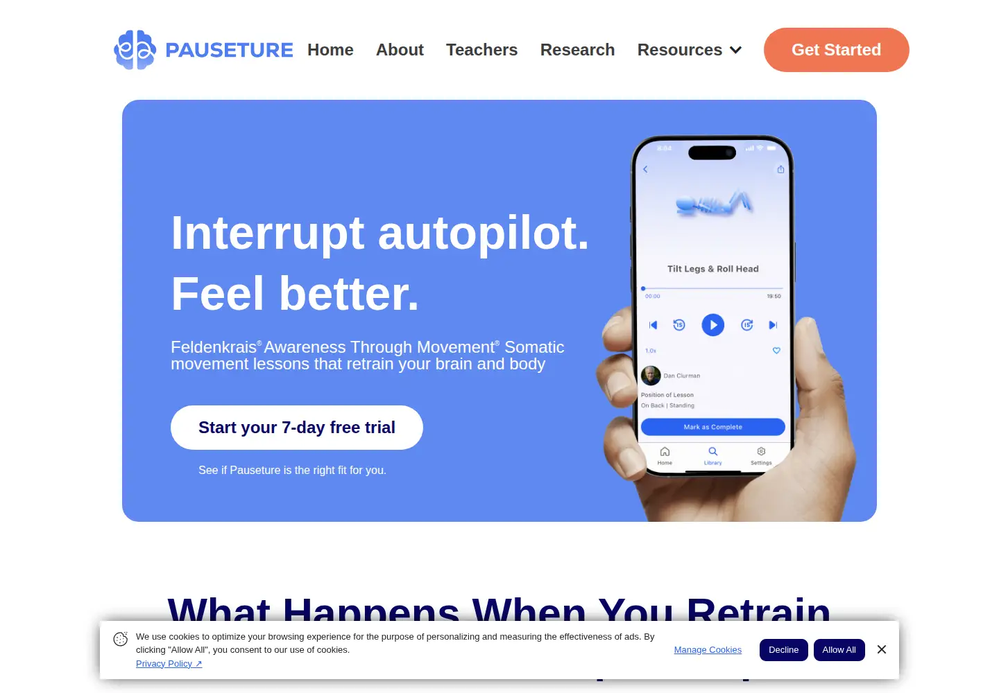 Screenshot of pauseture.com