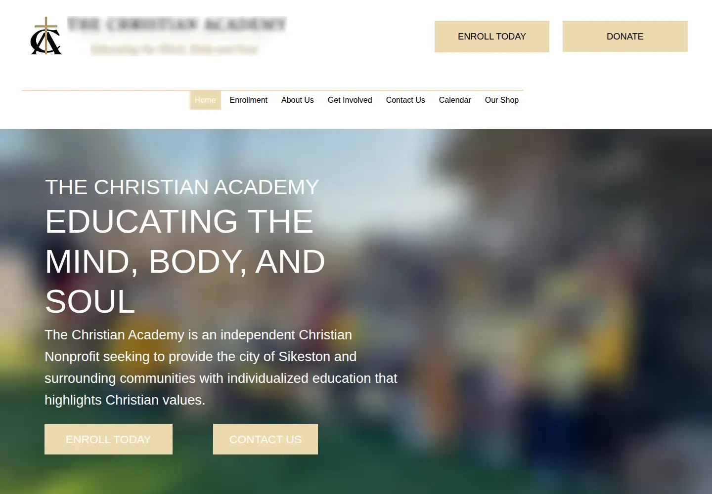 Screenshot of thechristianacademy.org