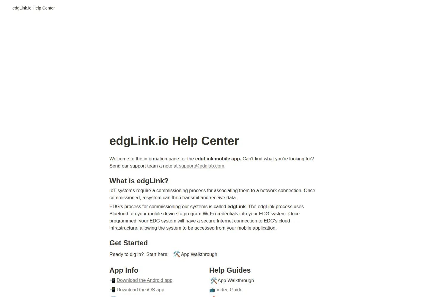 Screenshot of edglink.io