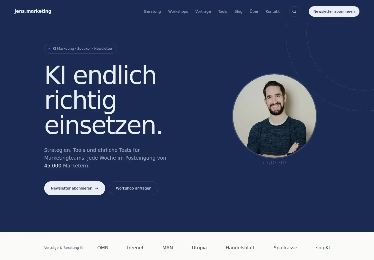 Screenshot of jens.marketing