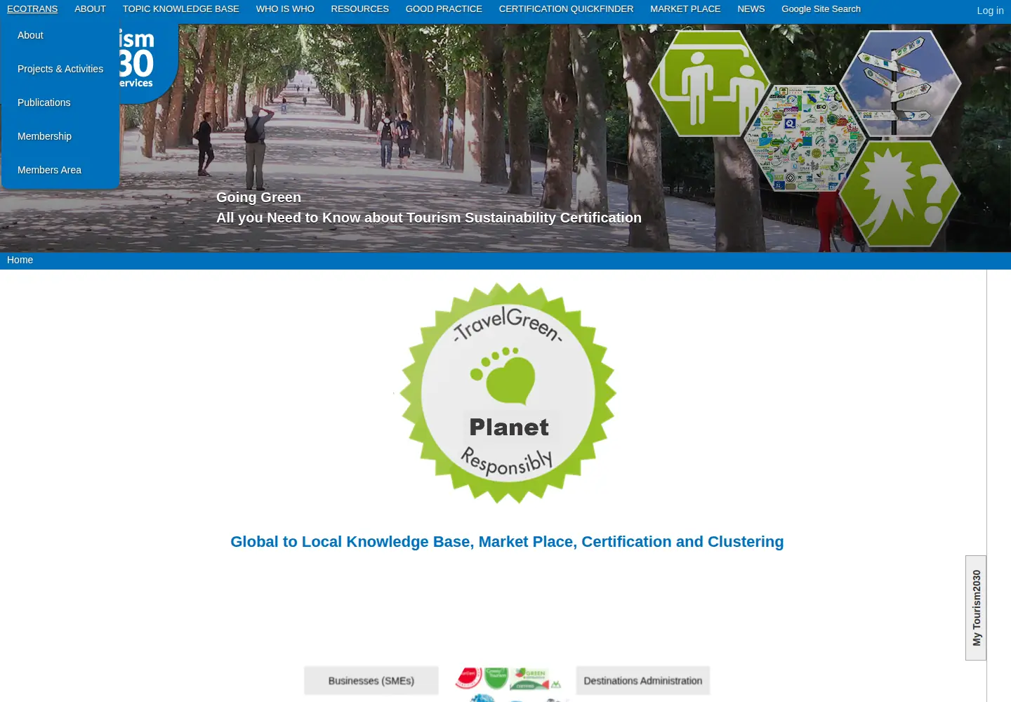 Captured homepage of destinet.eu in the current scan