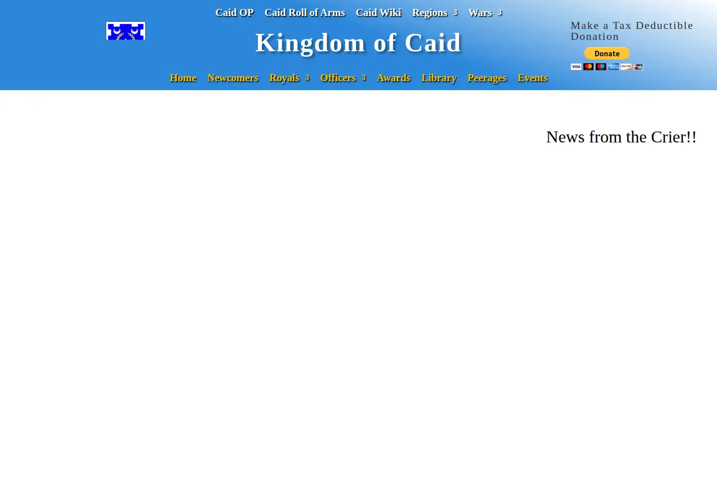Captured homepage of sca-caid.org in the current scan