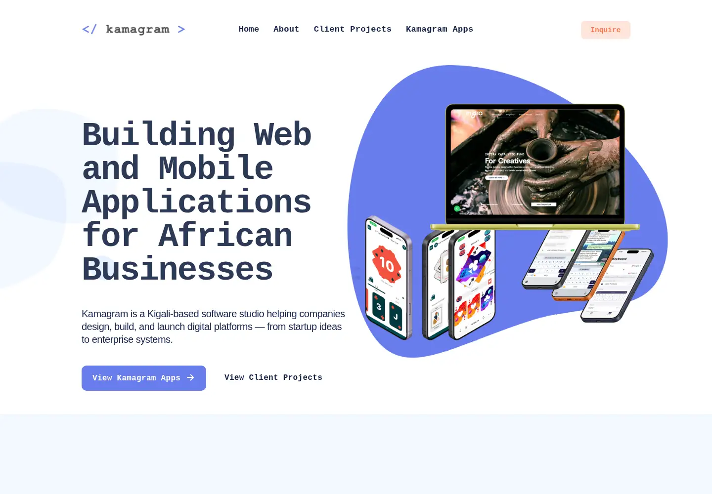 Captured homepage of kamagram.com in the current scan
