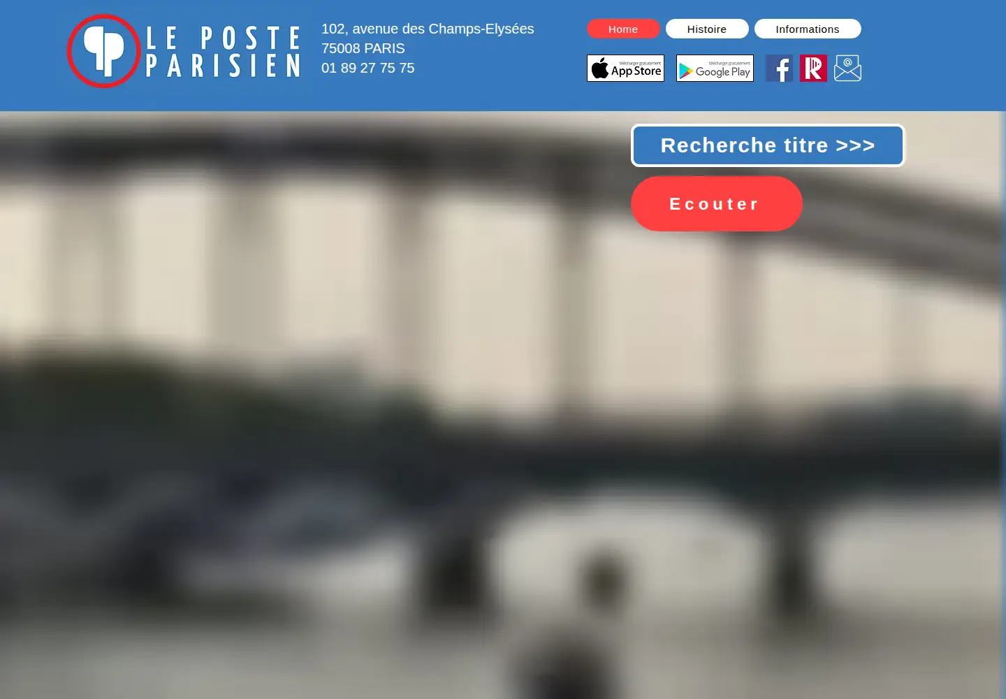 Captured homepage of posteparisien.fr in the current scan