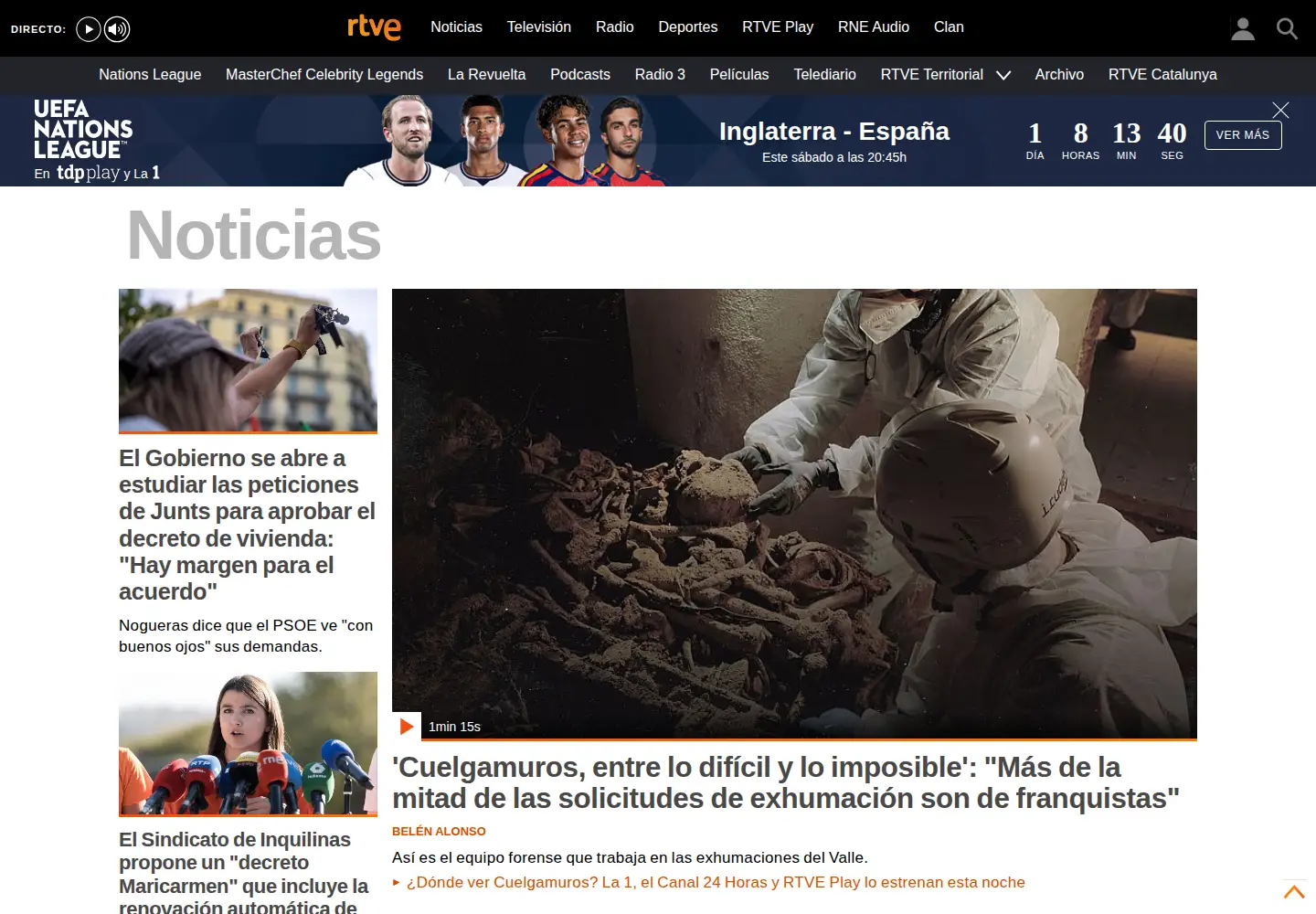 Screenshot of rtve.es