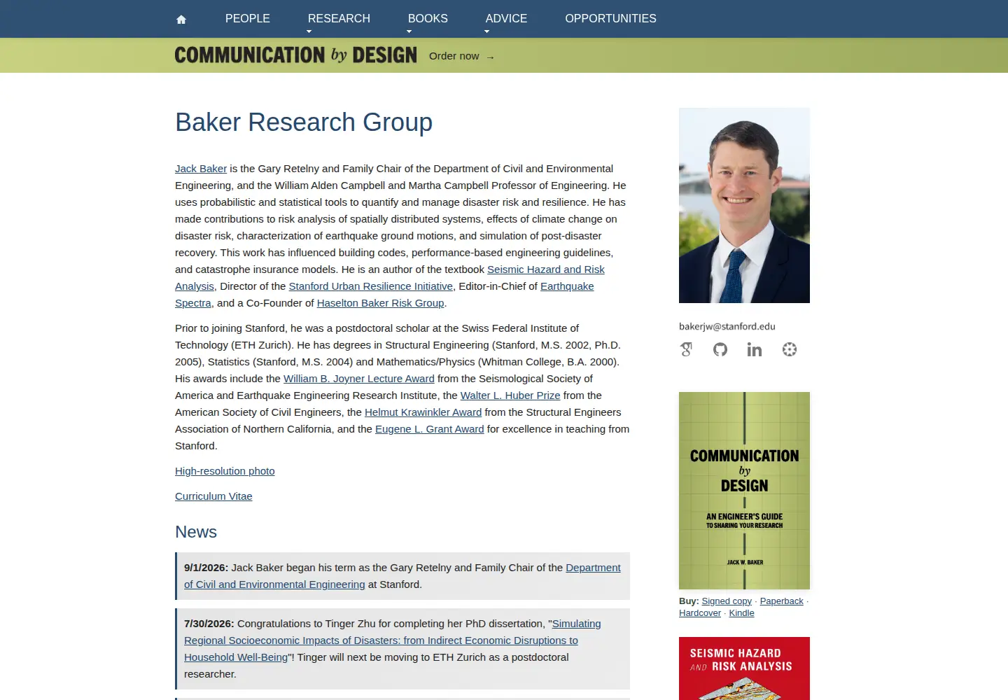 Captured homepage of jackwbaker.com in the current scan