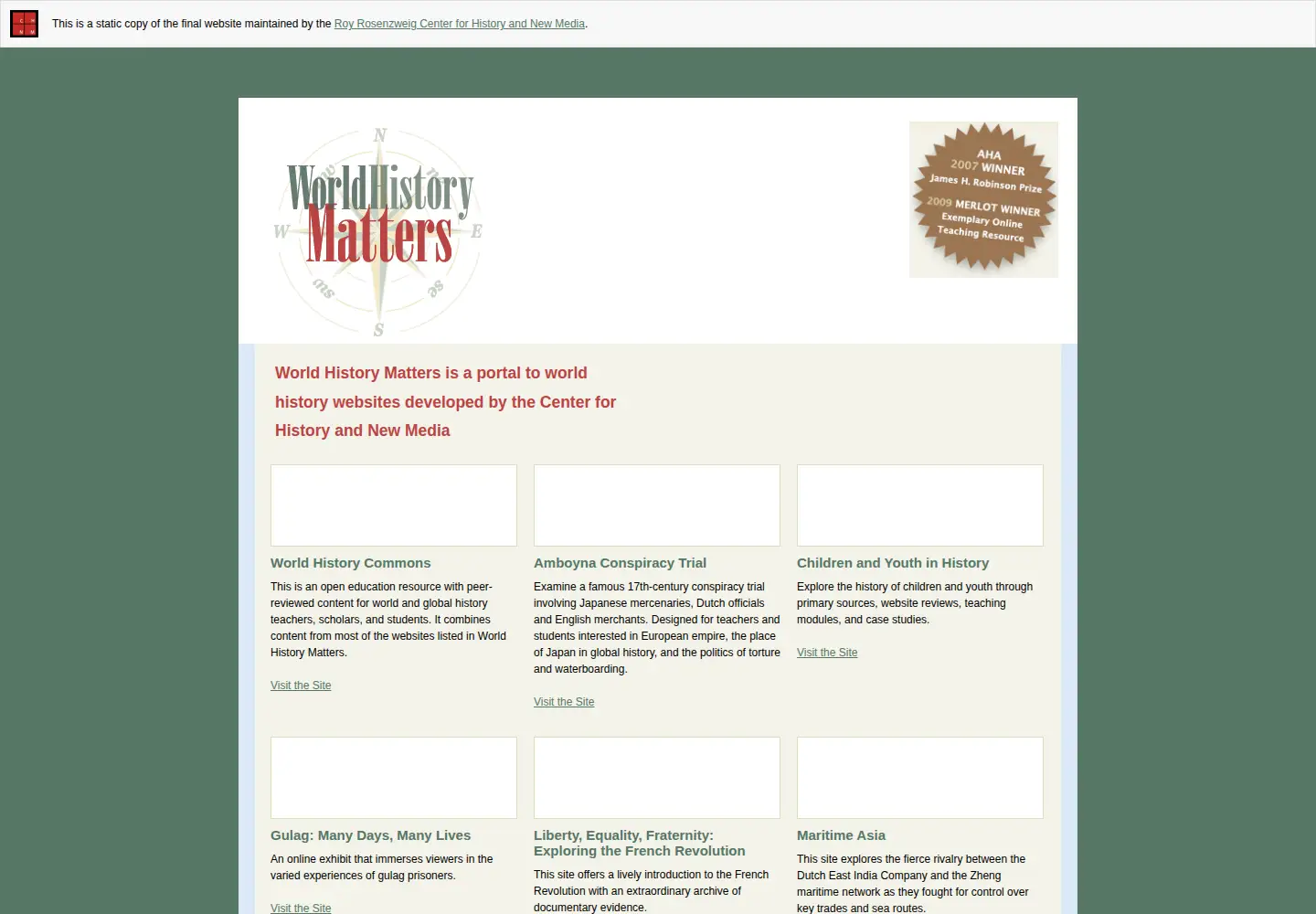 Screenshot of worldhistorymatters.org