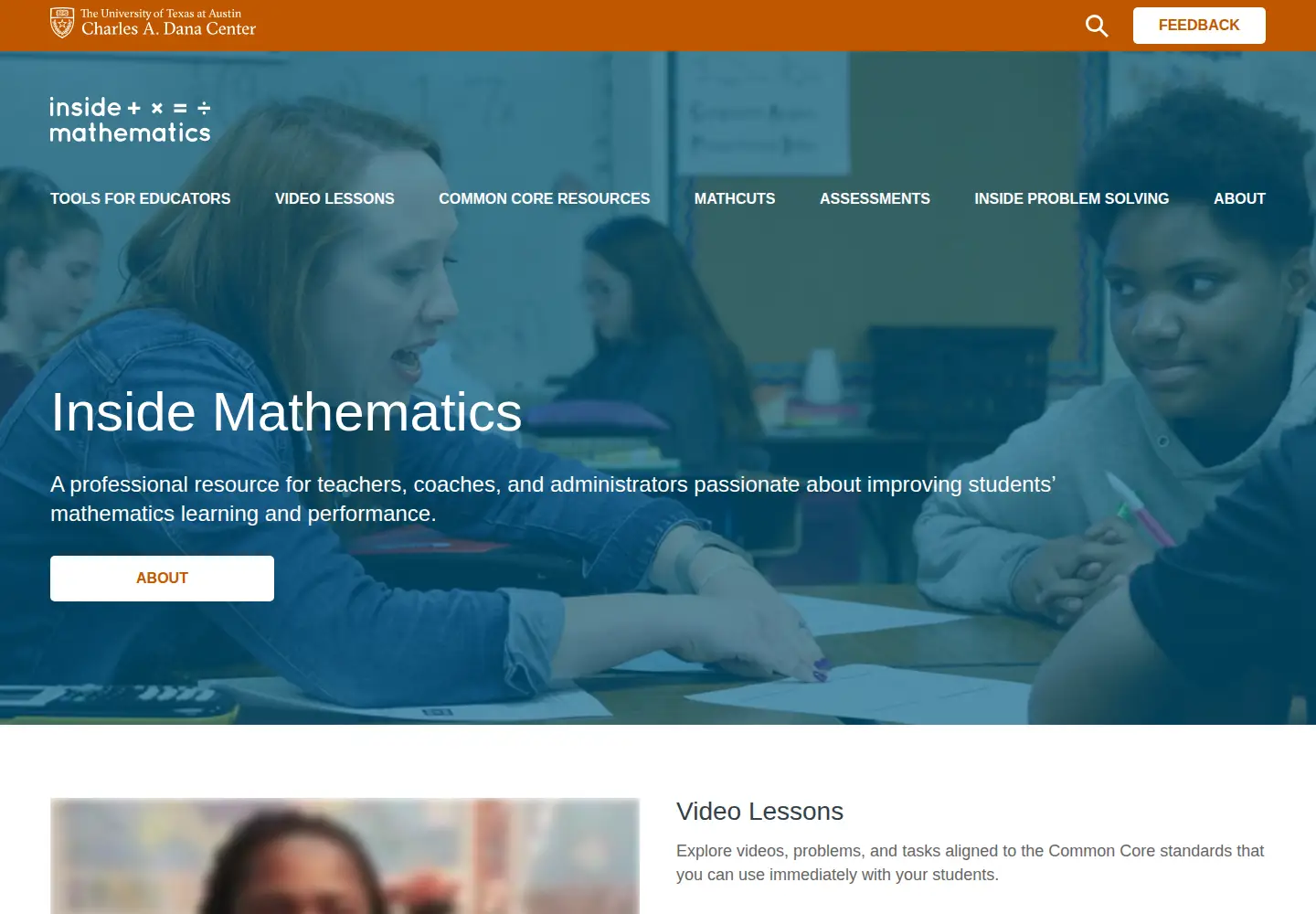 Screenshot of insidemathematics.org