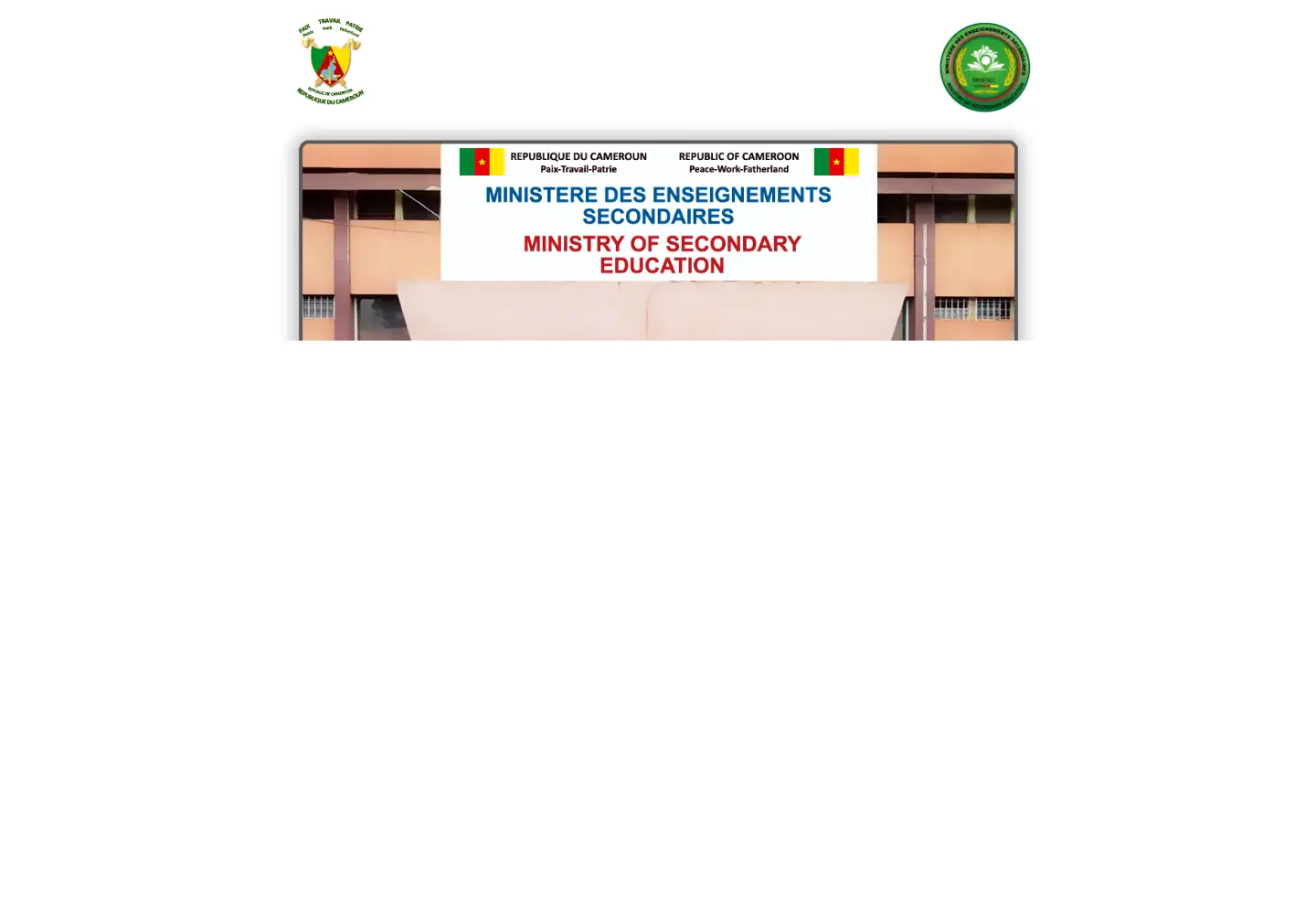 Screenshot of minesec.gov.cm