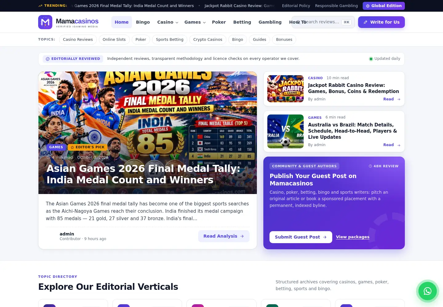 Screenshot of mamacasinos.com