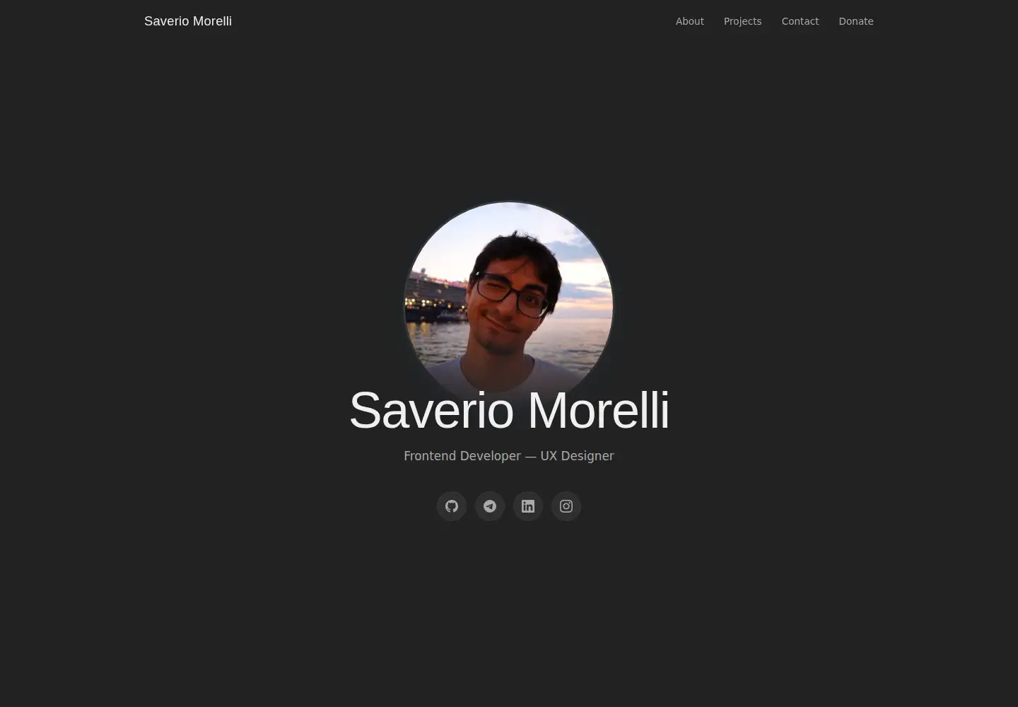 Captured homepage of saveriomorelli.com in the current scan