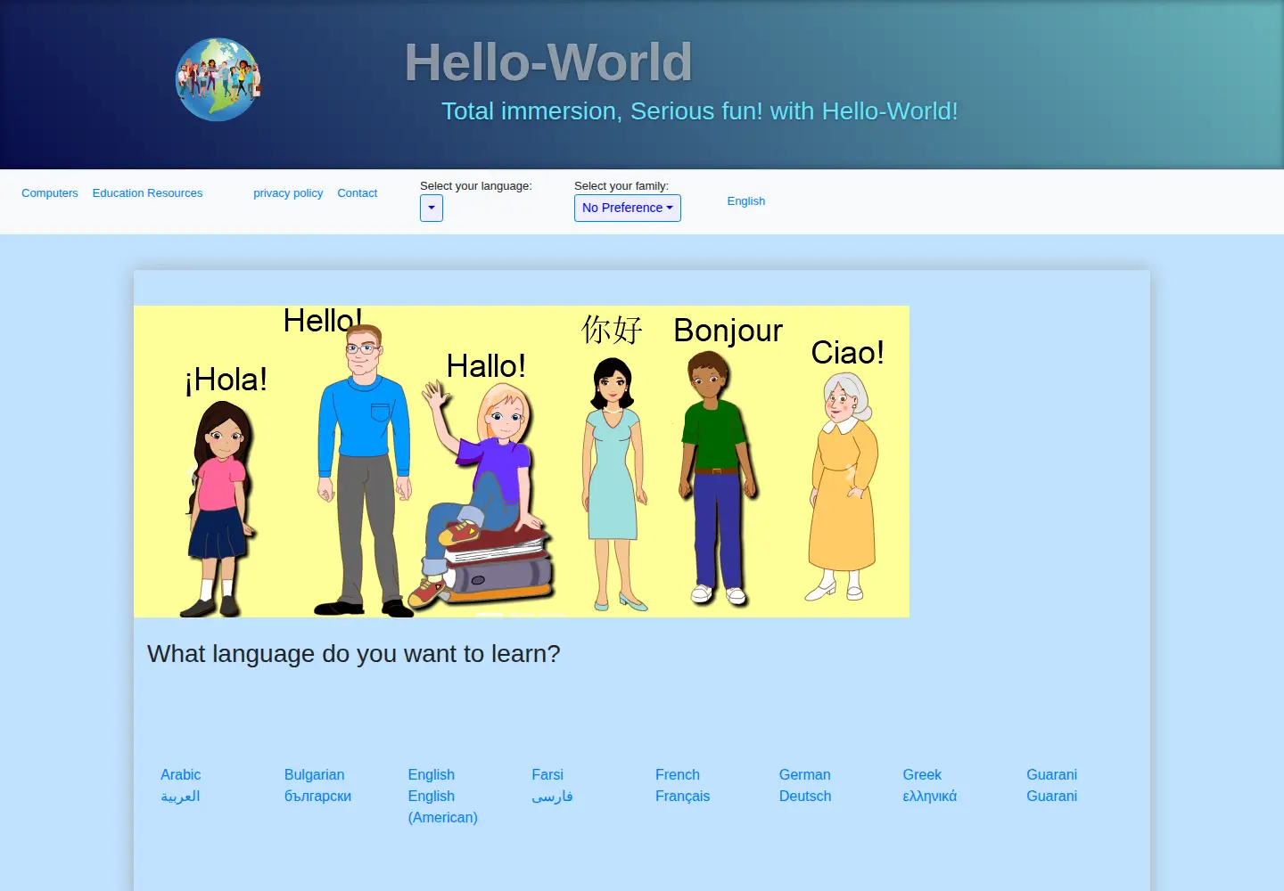 Captured homepage of hello-world.com in the current scan