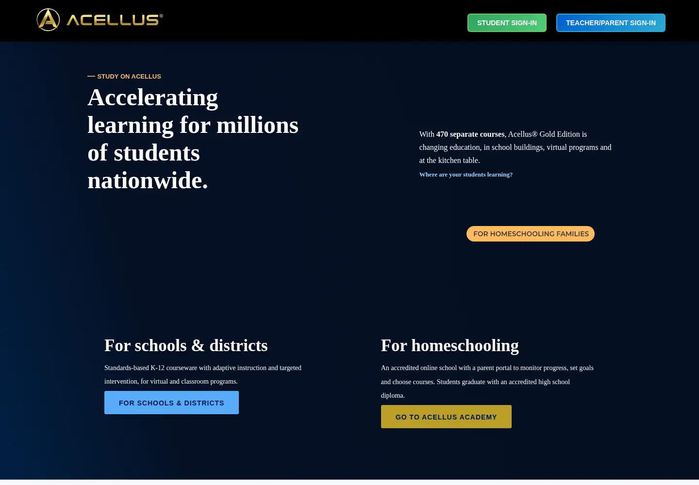 Screenshot of acellus.com