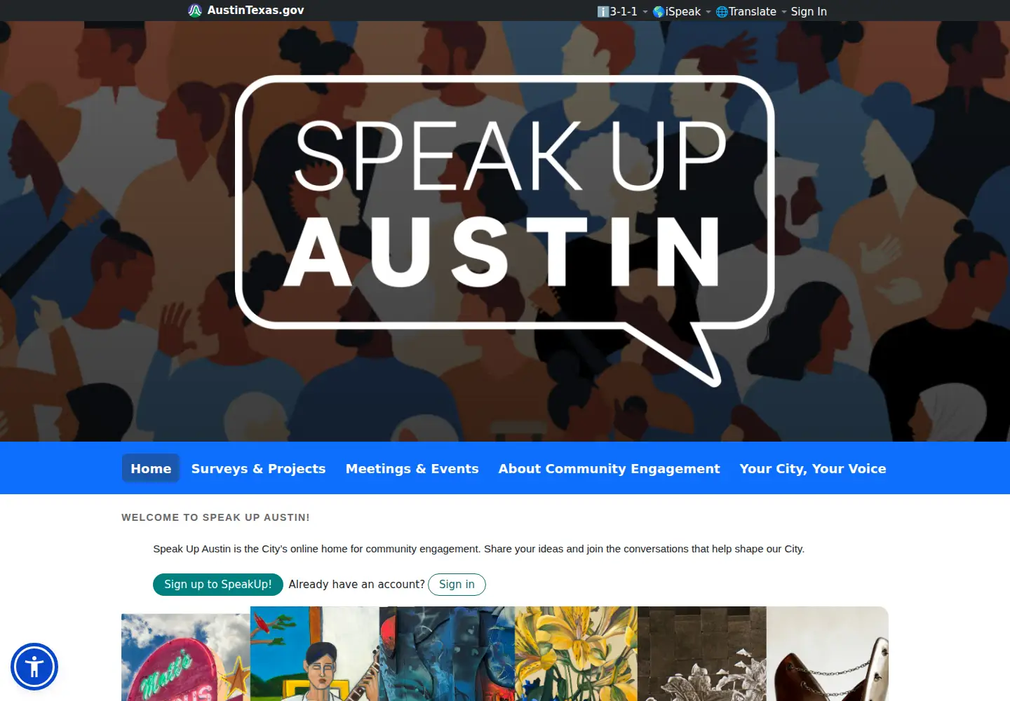 Screenshot of speakupaustin.org