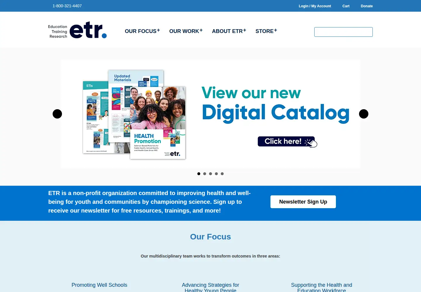 Captured homepage of yth.org in the current scan